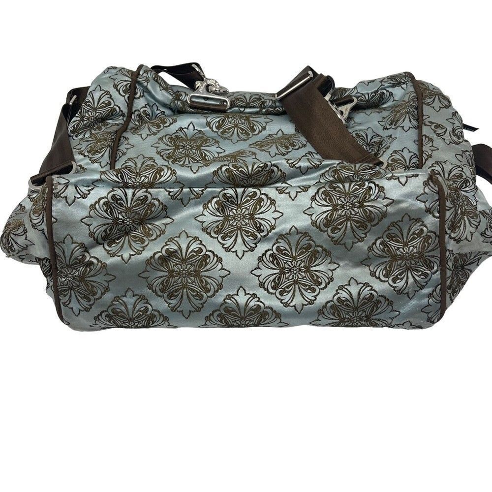 Petunia Pickle bottom embroidered Diaper bag larger BoxU Mint and brown - Picture 3 of 12